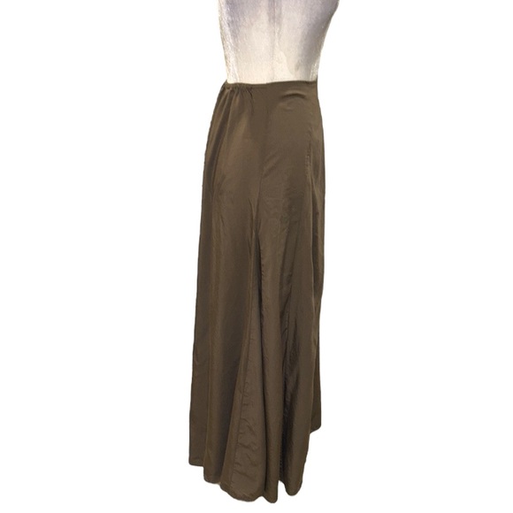 Cuyana Tencel Olive Green Split Front Boho Maxi Skirt - XS - Picture 8 of 15